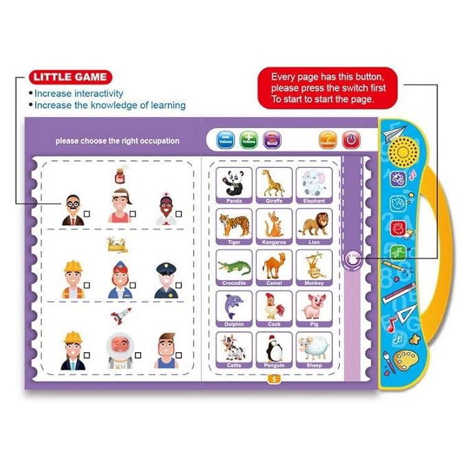 Interactive Musical English Learning Book for Kids | Phonics, ABC, Numbers & Educational Talking Book
