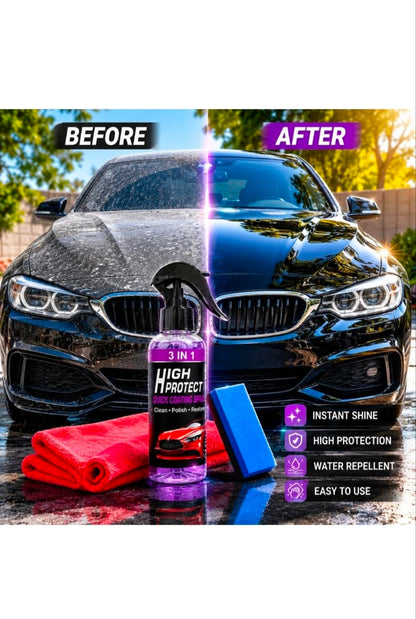 Hydrophobic Nano Coating Polish Spray for Cars, Bikes & Motorcycles | Scratch Remover & Shine (Pack of 2)