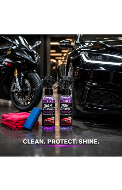 Hydrophobic Nano Coating Polish Spray for Cars, Bikes & Motorcycles | Scratch Remover & Shine (Pack of 2)