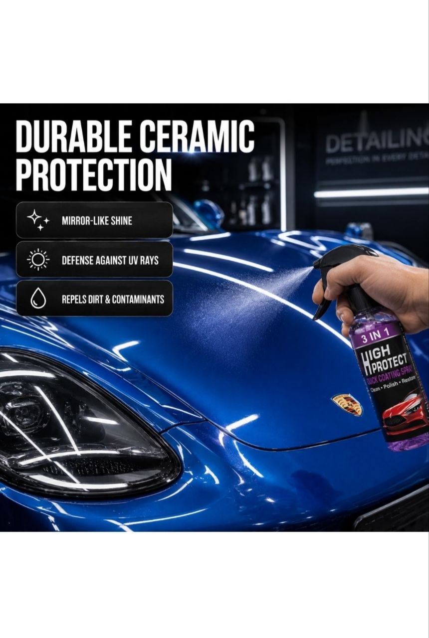 Hydrophobic Nano Coating Polish Spray for Cars, Bikes & Motorcycles | Scratch Remover & Shine (Pack of 2)