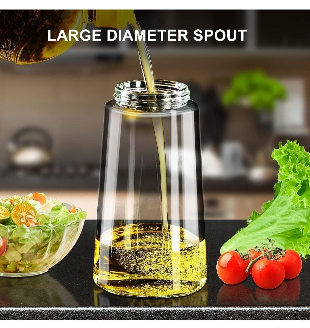 2-in-1 Premium Glass Oil Sprayer & Dispenser Bottle 500ml | Leak-Proof Cooking Oil Spray & Pour Bottle for Kitchen, BBQ, Salad & Baking