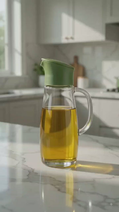 2-in-1 Premium Glass Oil Sprayer & Dispenser Bottle 500ml | Leak-Proof Cooking Oil Spray & Pour Bottle for Kitchen, BBQ, Salad & Baking